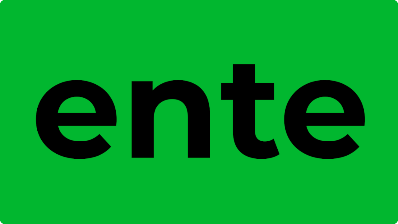 Ente logo on a green background